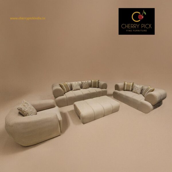 1 Seater Fabric Sofa Off White Colour