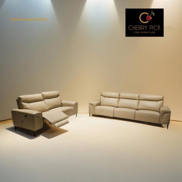 1 SEATER LEATHER SOFA WITH EXTENDABLE SEATS