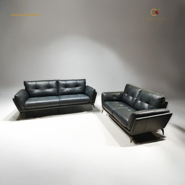 3 SEATER LEATHER SOFA IN DOUBLE TONE