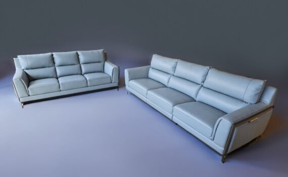 Leather Sofa Baby Blue